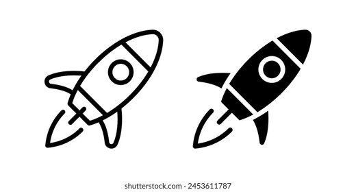 Rocket vector icon set. Illustration isolated for graphic and web design.