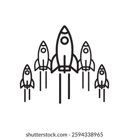 Rocket Vector Icon Set Modern Space Exploration Symbol
Startup Rocket Launch Icon – Simple Futuristic Design
Space Rocket Vector Illustration – Technology Innovation Symbol