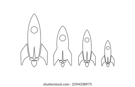 Rocket Vector Icon Set Modern Space Exploration Symbol
Startup Rocket Launch Icon – Simple Futuristic Design
Space Rocket Vector Illustration – Technology Innovation Symbol