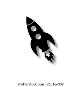  Rocket   - vector icon with shadow
