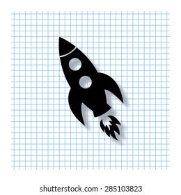 Rocket - vector icon with shadow