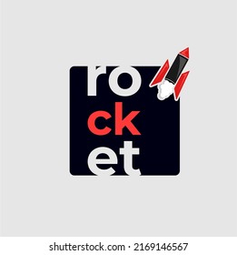 rocket vector with icon shaped writing