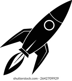 Icono del Vector del cohete, silueta del cohete