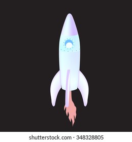 Rocket vector icon speed acceleration