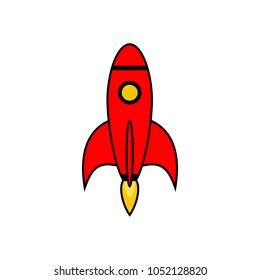 Rocket vector icon. Start Up Concept Symbol Space Roket Ship