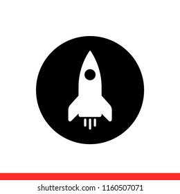Rocket vector icon, startup symbol. Simple, flat design for web or mobile app