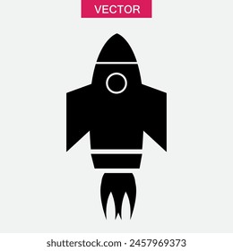 Rocket vector icon. Startup symbol flat trendy style illustration for web and app..eps