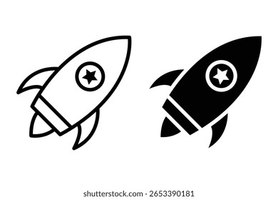 Rocket vector icon, Startup symbol.