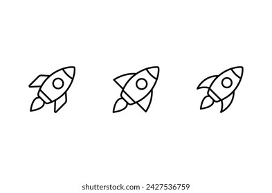 Rocket vector icon. Rocket symbol icon
