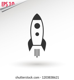 Rocket vector icon. Trendy symbol for website design, web button, mobile app. Logo illustration.