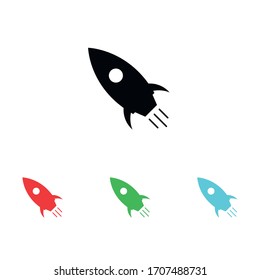 Rocket vector icon.Project start up sign.Booster symbol.