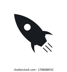 Rocket vector icon.Project start up sign.Booster symbol.