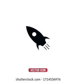 Rocket vector icon.Project start up sign.Booster symbol.