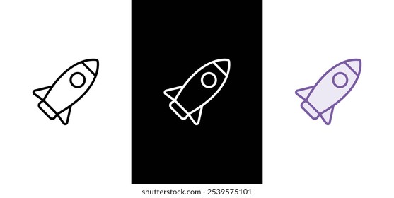 Rocket vector icons. Rocket launch icon collection.