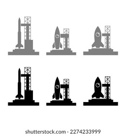 Rocket vector icons on white background