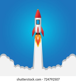 Rocket. vector illustration. background