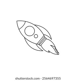 Rocket Vector Illustration. Cartoon spaceship isolated on a white. Flat Vector Illustration.