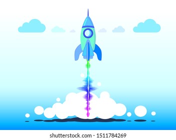 Rocket, vector, illustration concept of business product on a market