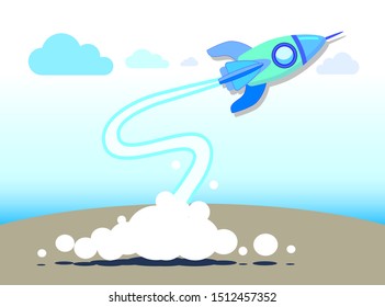 Rocket, vector, illustration concept of business product on a market