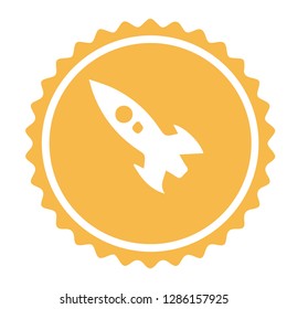 Rocket vector illustration gold colour.Modern
