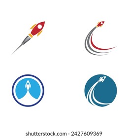 Rocket vector illustration icon Logo Template design