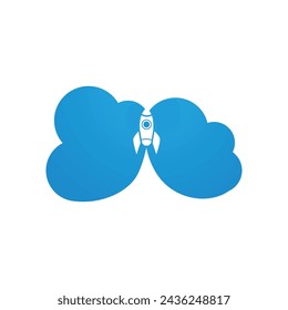 Rocket vector illustration icon Logo Template design