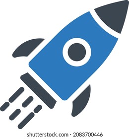 rocket vector illustration isolated on a transparent background. glyph vector icons for concept or web graphics.