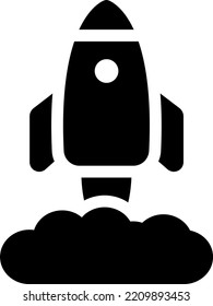 ilustración de rocket Vector en un fondo transparente. Símbolos de calidad superior. Iconos vectoriales de glifos para diseño de conceptos y gráficos. 
