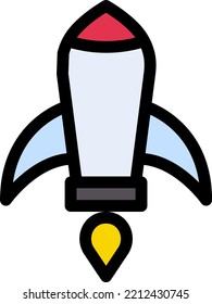 rocket Vector illustration on a transparent background.Premium quality symmbols.Stroke vector icons for concept and graphic design.