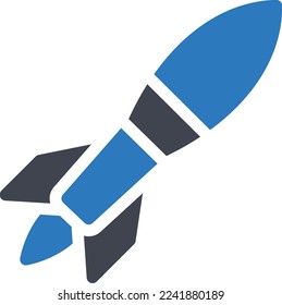 ilustración de rocket Vector en un fondo transparente. Símbolos de calidad superior. Iconos vectoriales de glifos para diseño de conceptos y gráficos.