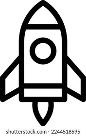 cohete   Ilustración vectorial en un fondo transparente. Símbolos de calidad superior. Iconos vectoriales de línea delgada para el diseño de conceptos y gráficos. 
