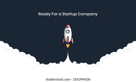 Rocket vector illustration for startup companies, suitable for print, website and presentations.