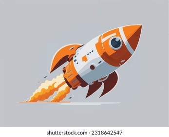 rocket, vector, illustration, white background