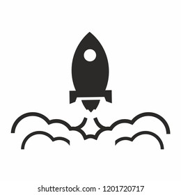 Rocket vector. Rocket launch icon logo.