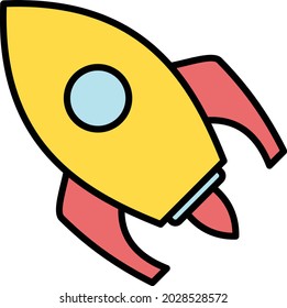 Rocket Vector Line Filled Icon Design