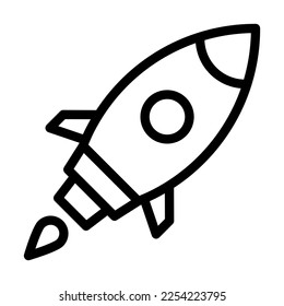 Rocket Vector Line Icon Design