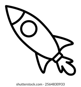 Rocket Vector Line Icon Design