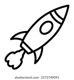 Rocket Vector Line Icon Design