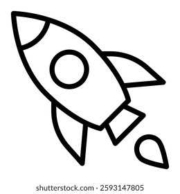 Rocket Vector Line Icon Design
