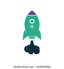 Rocket Vector Logo Design. Start up Rocket Space Ship Abstract Vector Logo.