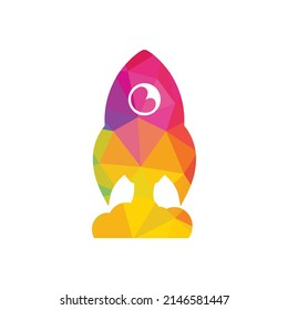 Rocket Vector Logo Design. Start up Rocket Space Ship Abstract Vector Logo.