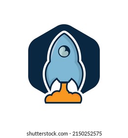 Rocket Vector Logo Design. Start up Rocket Space Ship Abstract Vector Logo.