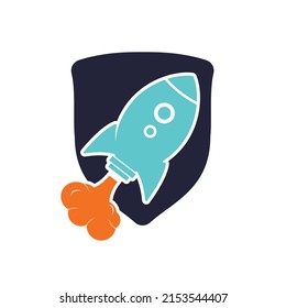Rocket Vector Logo Design. Start up Rocket Space Ship Abstract Vector Logo.