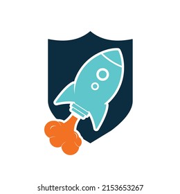 Rocket Vector Logo Design. Start up Rocket Space Ship Abstract Vector Logo.