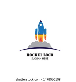 Rocket. Vector logo design template
