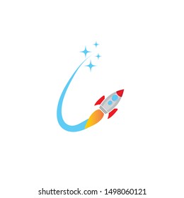 Rocket. Vector logo design template
