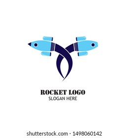 Rocket. Vector logo design template
