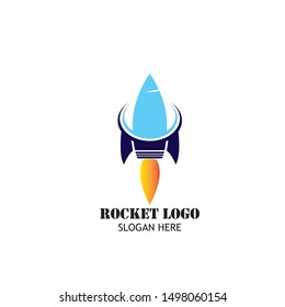 Rocket. Vector logo design template
