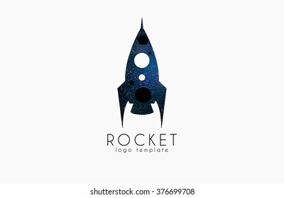 Rocket. Vector logo template. Cosmic logotype. Logo for company. Creative logo