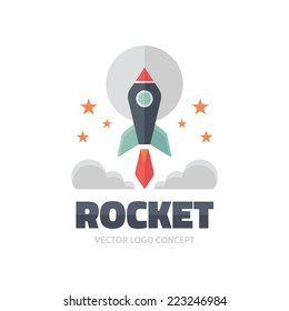 Rocket - vector logo template illustration. Startup concept sign. Space ship symbol. 